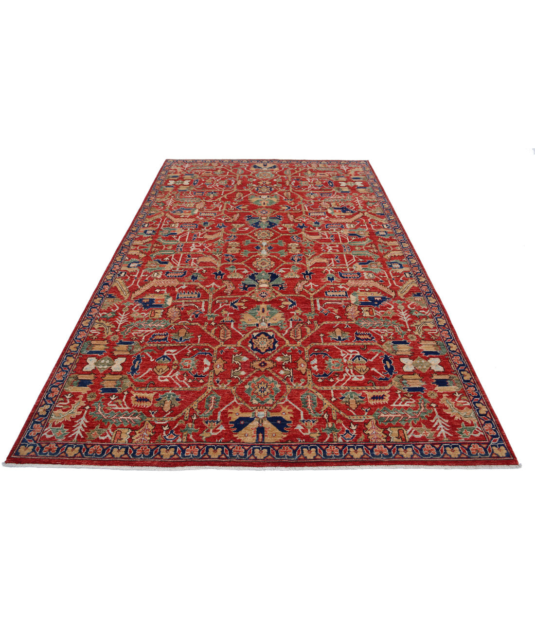 Ziegler 6'1'' X 9'7'' Hand-Knotted Wool Rug 6'1'' x 9'7'' (183 X 288) / Red / Red