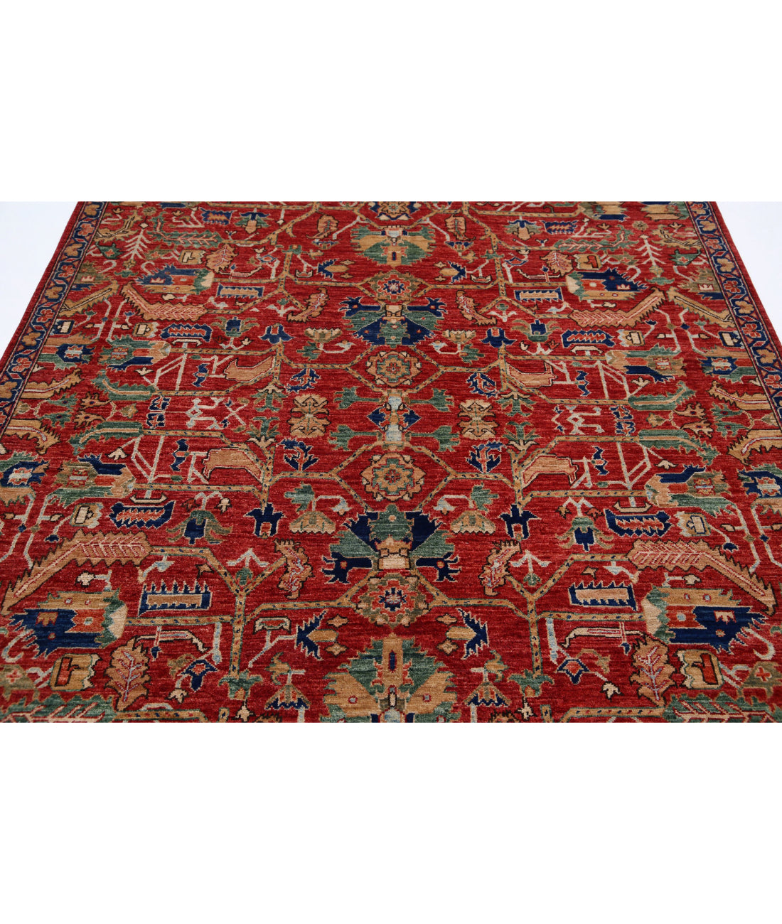 Ziegler 6'1'' X 9'7'' Hand-Knotted Wool Rug 6'1'' x 9'7'' (183 X 288) / Red / Red