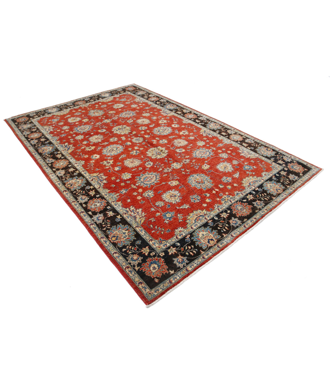Ziegler 6'5'' X 9'5'' Hand-Knotted Wool Rug 6'5'' x 9'5'' (193 X 283) / Red / Black