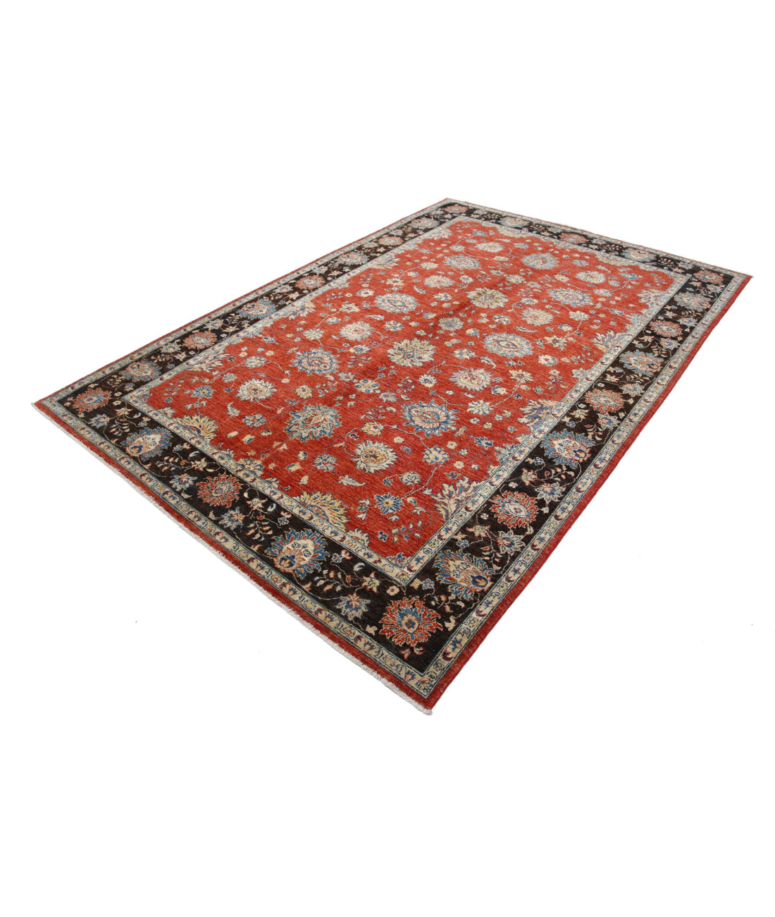 Ziegler 6'5'' X 9'5'' Hand-Knotted Wool Rug 6'5'' x 9'5'' (193 X 283) / Red / Black