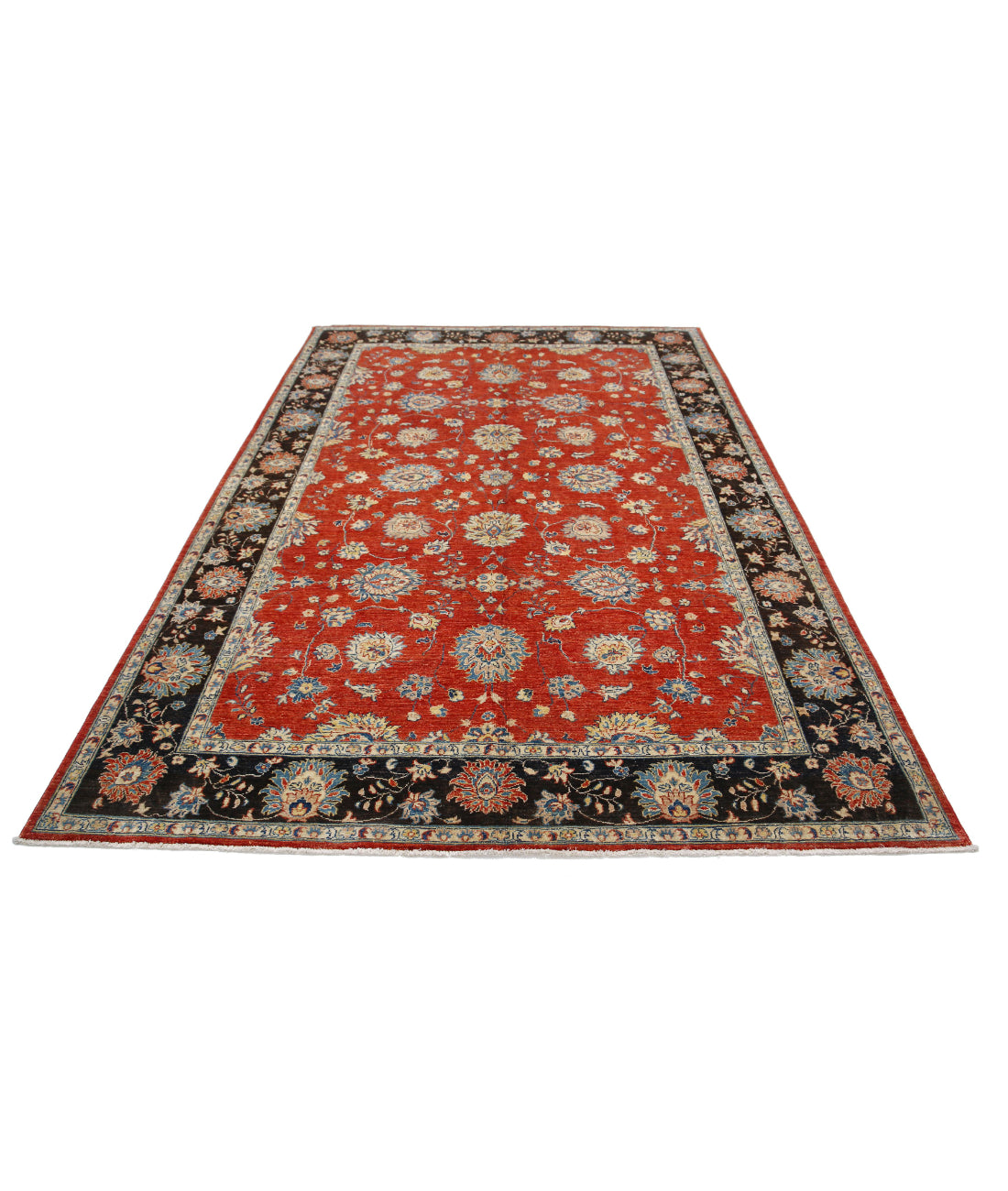 Ziegler 6'5'' X 9'5'' Hand-Knotted Wool Rug 6'5'' x 9'5'' (193 X 283) / Red / Black