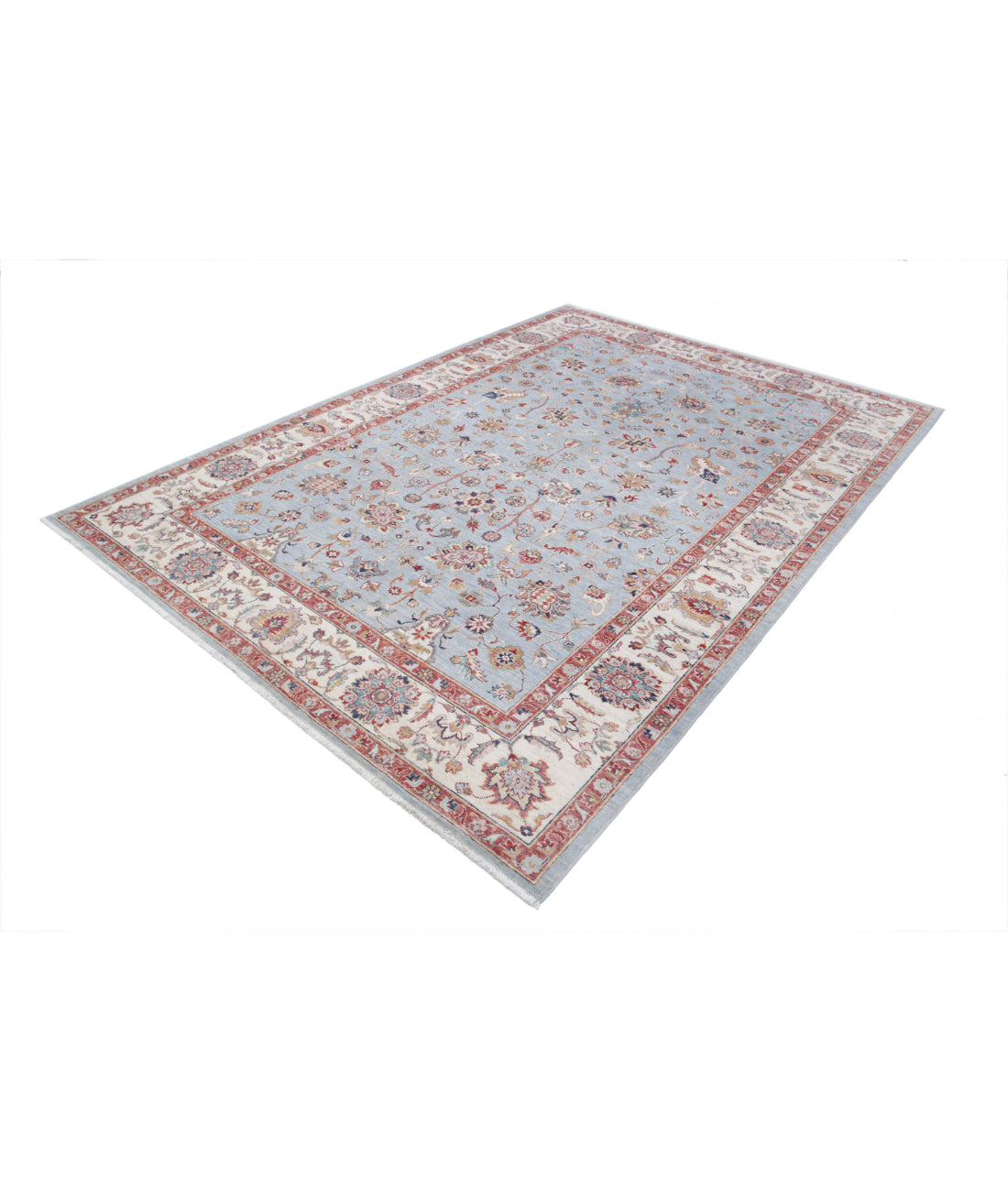 Ziegler 6'9'' X 9'8'' Hand-Knotted Wool Rug 6'9'' x 9'8'' (203 X 290) / Blue / Ivory