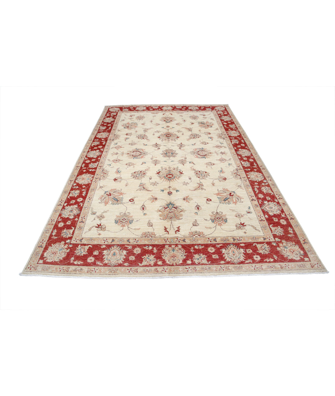 Ziegler 6'6'' X 9'5'' Hand-Knotted Wool Rug 6'6'' x 9'5'' (195 X 283) / Ivory / Red