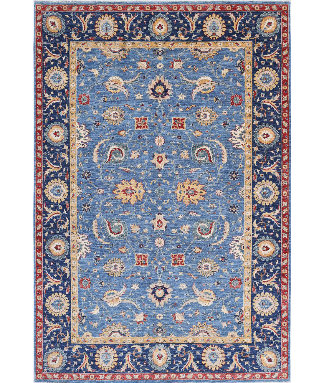 Ziegler 6'6'' X 9'8'' Hand-Knotted Wool Rug 6'6'' x 9'8'' (195 X 290) / Blue / Blue