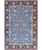 Ziegler 6'6'' X 9'8'' Hand-Knotted Wool Rug 6'6'' x 9'8'' (195 X 290) / Blue / Blue