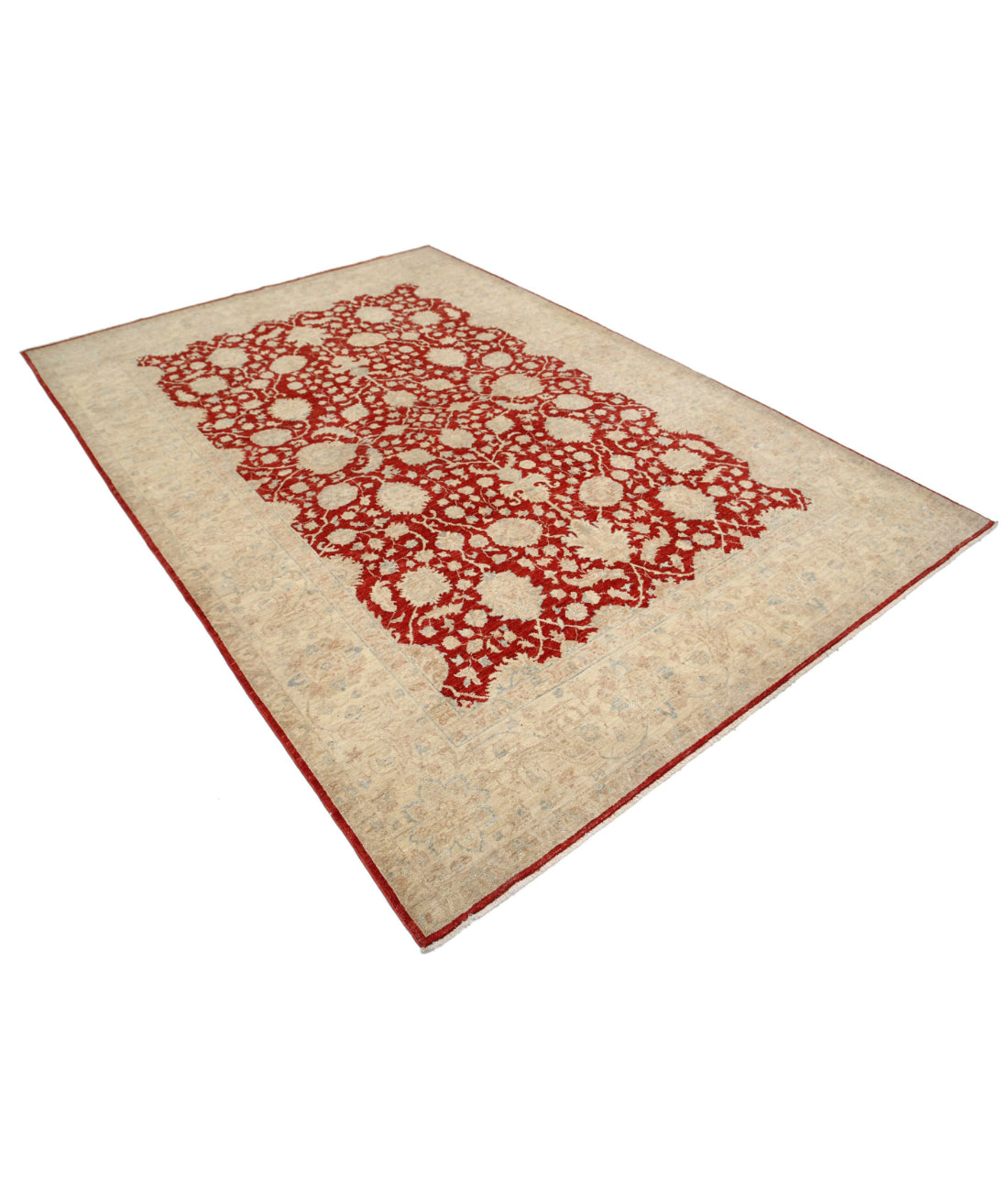 Ziegler 6'8'' X 9'7'' Hand-Knotted Wool Rug 6'8'' x 9'7'' (200 X 288) / Red / Ivory