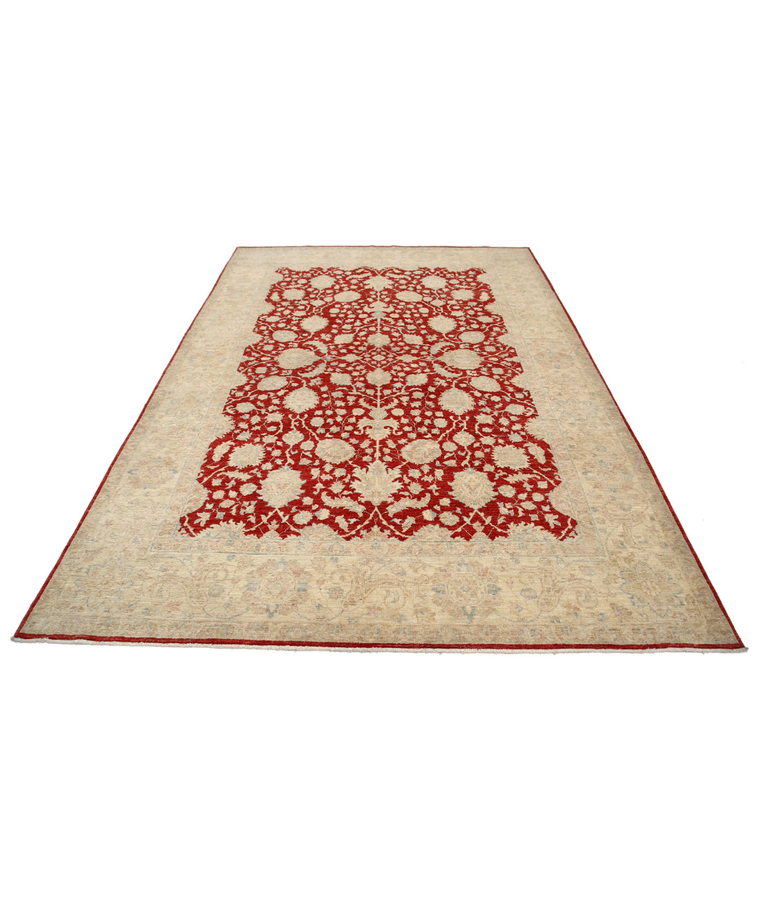 Ziegler 6'8'' X 9'7'' Hand-Knotted Wool Rug 6'8'' x 9'7'' (200 X 288) / Red / Ivory