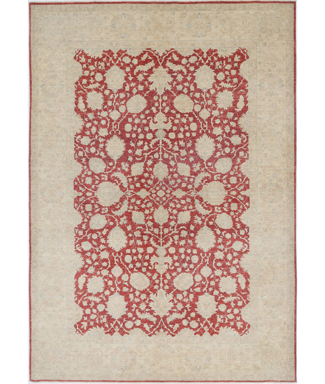 Ziegler 6'8'' X 9'7'' Hand-Knotted Wool Rug 6'8'' x 9'7'' (200 X 288) / Red / Ivory