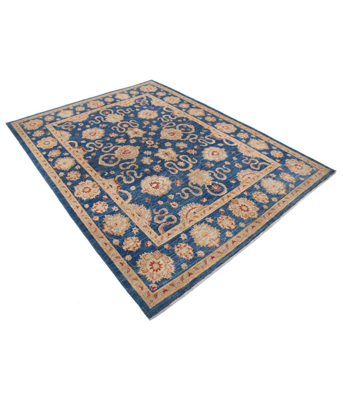 Ziegler 6'3'' X 8'4'' Hand-Knotted Wool Rug 6'3'' x 8'4'' (188 X 250) / Blue / Blue