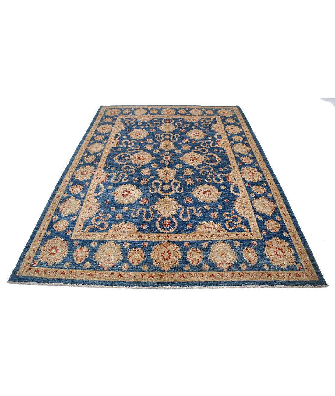 Ziegler 6'3'' X 8'4'' Hand-Knotted Wool Rug 6'3'' x 8'4'' (188 X 250) / Blue / Blue