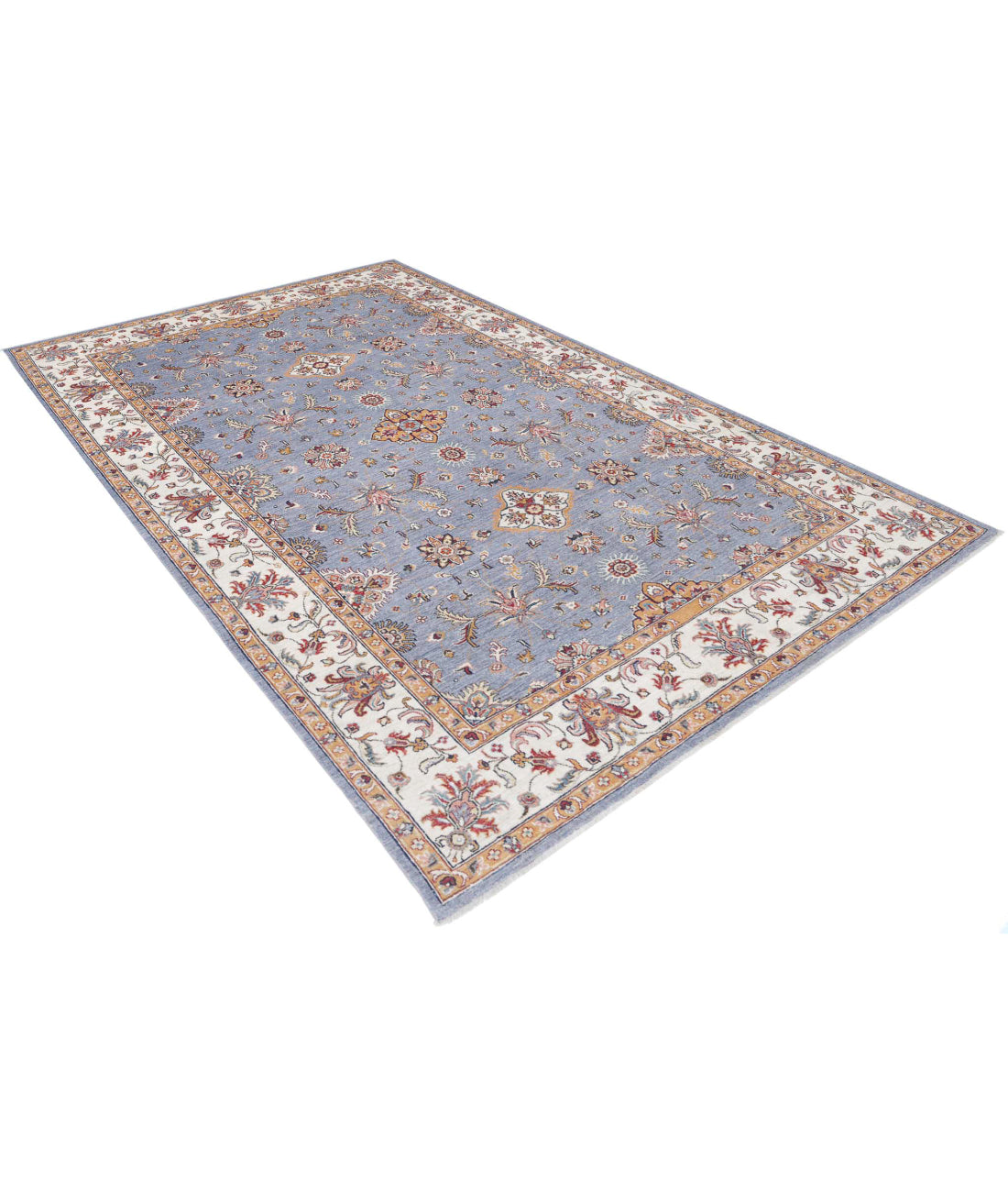 Ziegler 6'7'' X 9'8'' Hand-Knotted Wool Rug 6'7'' x 9'8'' (198 X 290) / Grey / Ivory