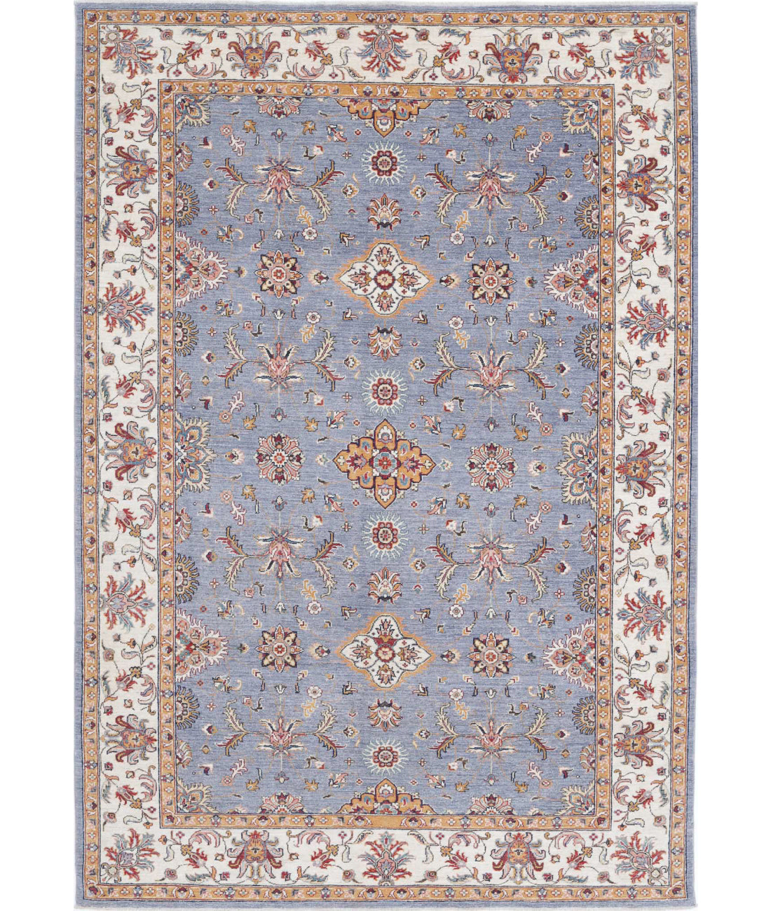 Ziegler 6'7'' X 9'8'' Hand-Knotted Wool Rug 6'7'' x 9'8'' (198 X 290) / Grey / Ivory