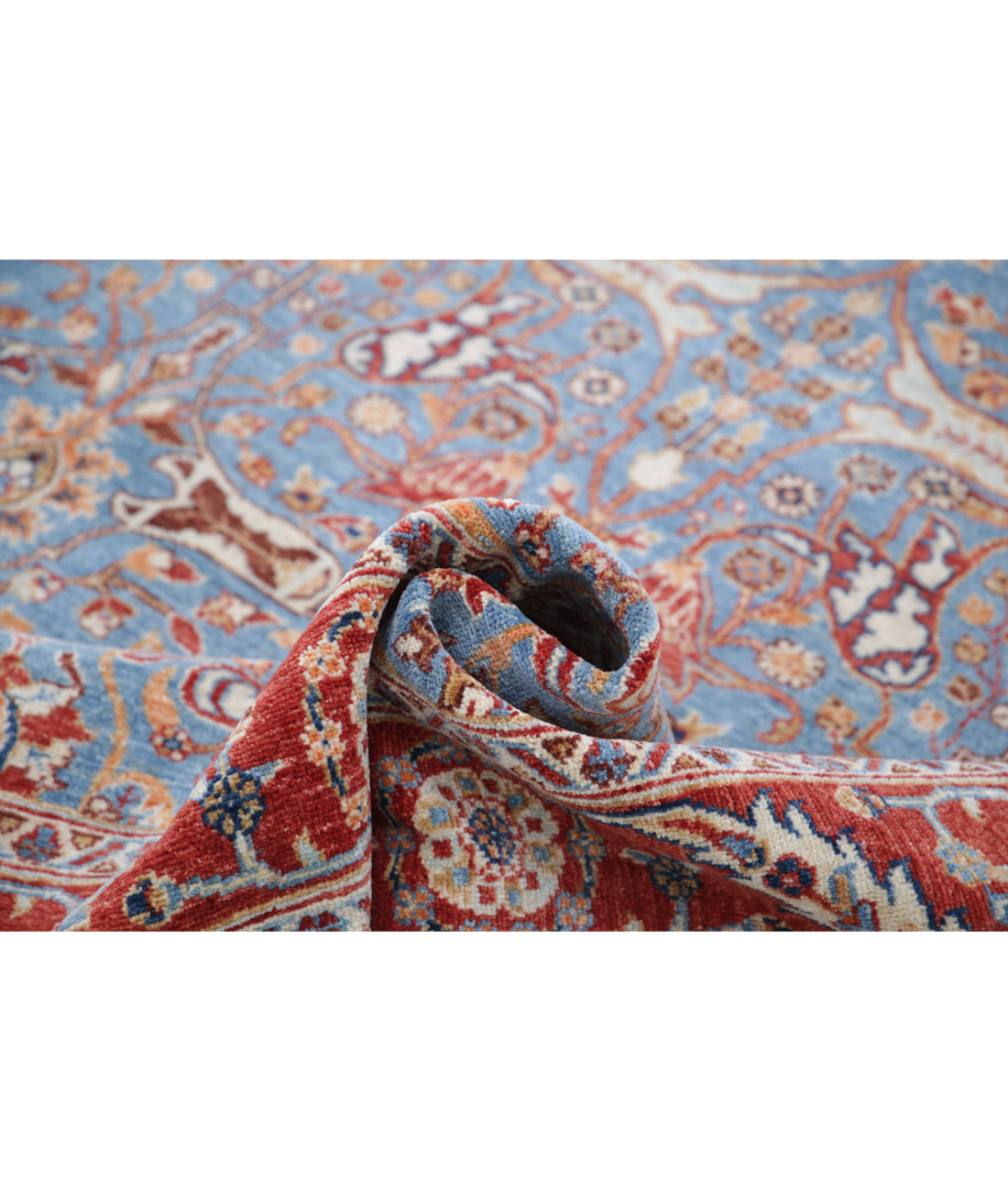 Ziegler 6'4'' X 9'10'' Hand-Knotted Wool Rug 6'4'' x 9'10'' (190 X 295) / Blue / Red