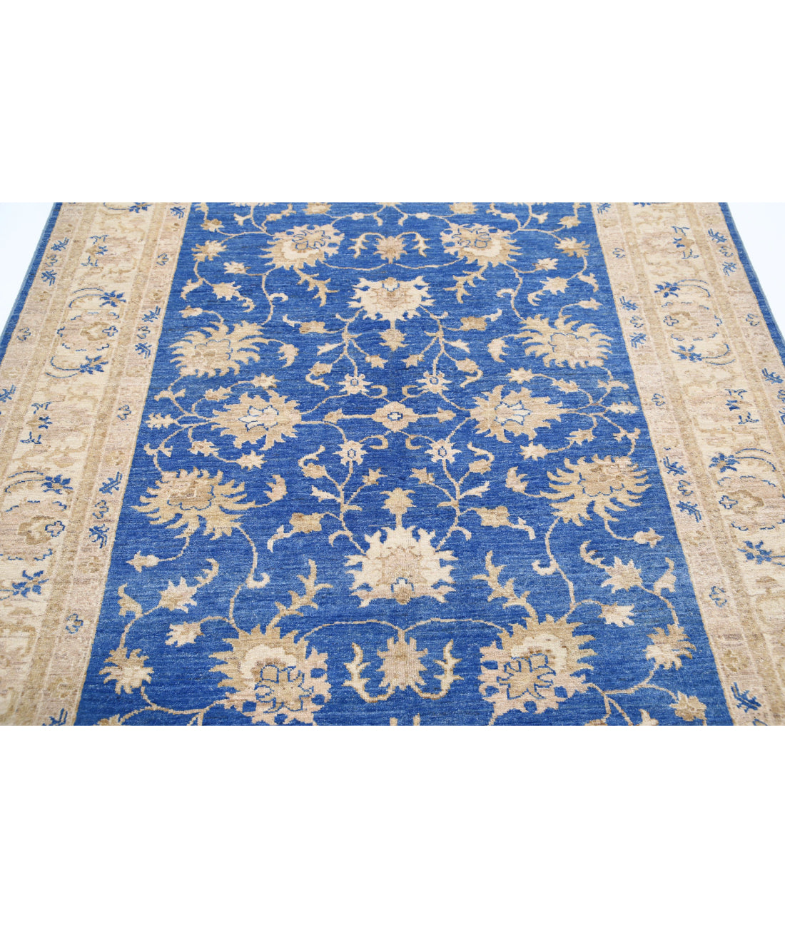 Ziegler 5'8'' X 7'10'' Hand-Knotted Wool Rug 5'8'' x 7'10'' (170 X 235) / Blue / Ivory