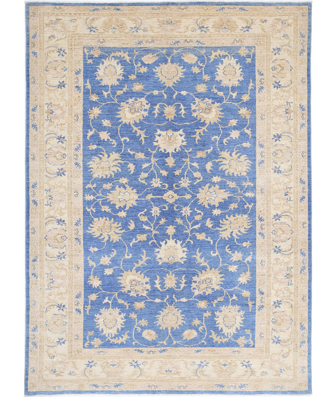 Ziegler 5'8'' X 7'10'' Hand-Knotted Wool Rug 5'8'' x 7'10'' (170 X 235) / Blue / Ivory