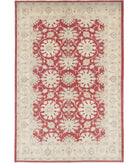 Ziegler 5'5'' X 8'6'' Hand-Knotted Wool Rug 5'5'' x 8'6'' (163 X 255) / Red / Ivory