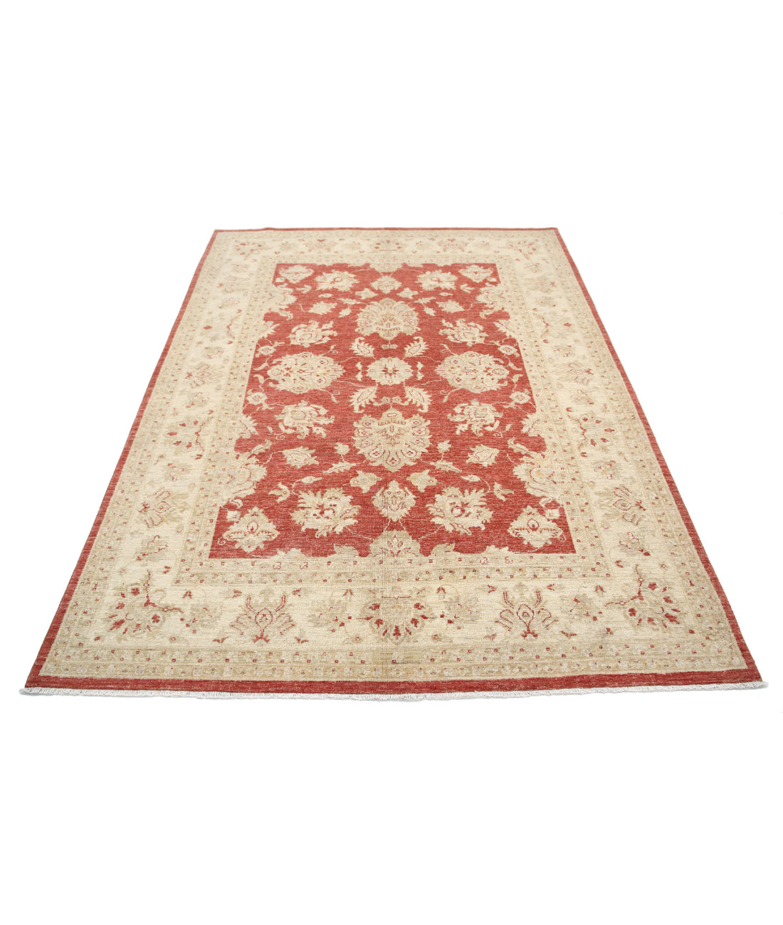 Ziegler 5'7'' X 7'5'' Hand-Knotted Wool Rug 5'7'' x 7'5'' (168 X 223) / Red / Ivory