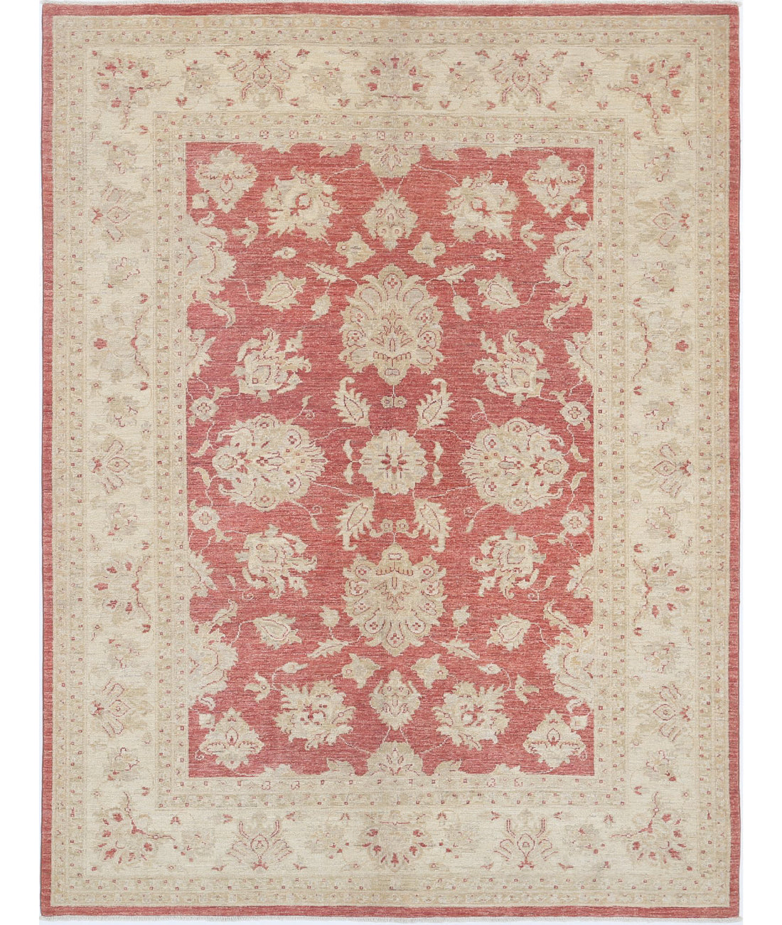 Ziegler 5'7'' X 7'5'' Hand-Knotted Wool Rug 5'7'' x 7'5'' (168 X 223) / Red / Ivory