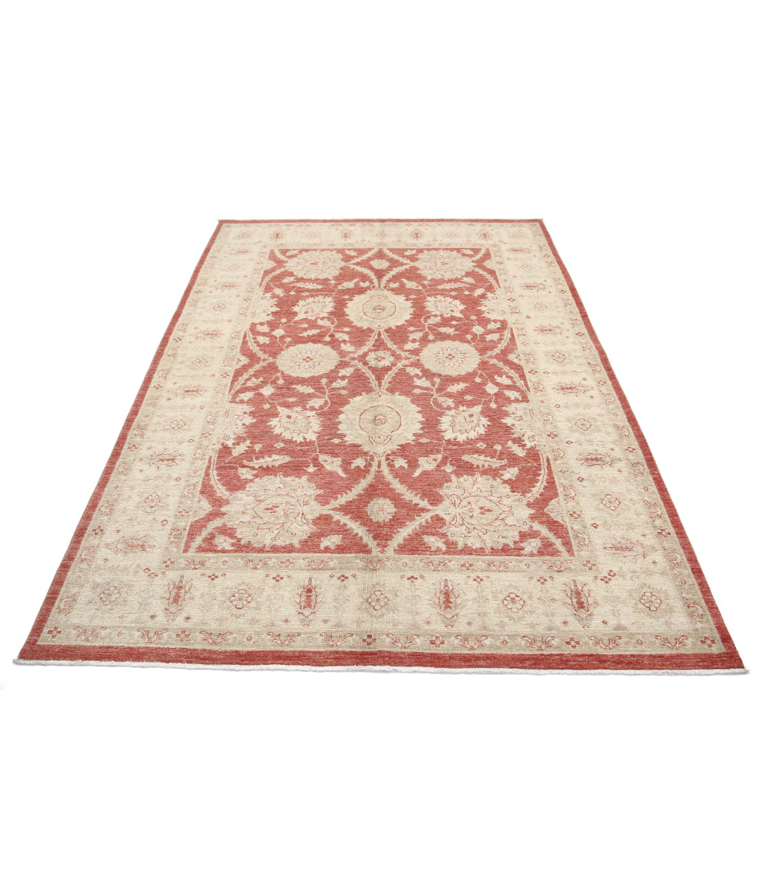 Ziegler 5'8'' X 7'10'' Hand-Knotted Wool Rug 5'8'' x 7'10'' (170 X 235) / Red / Ivory