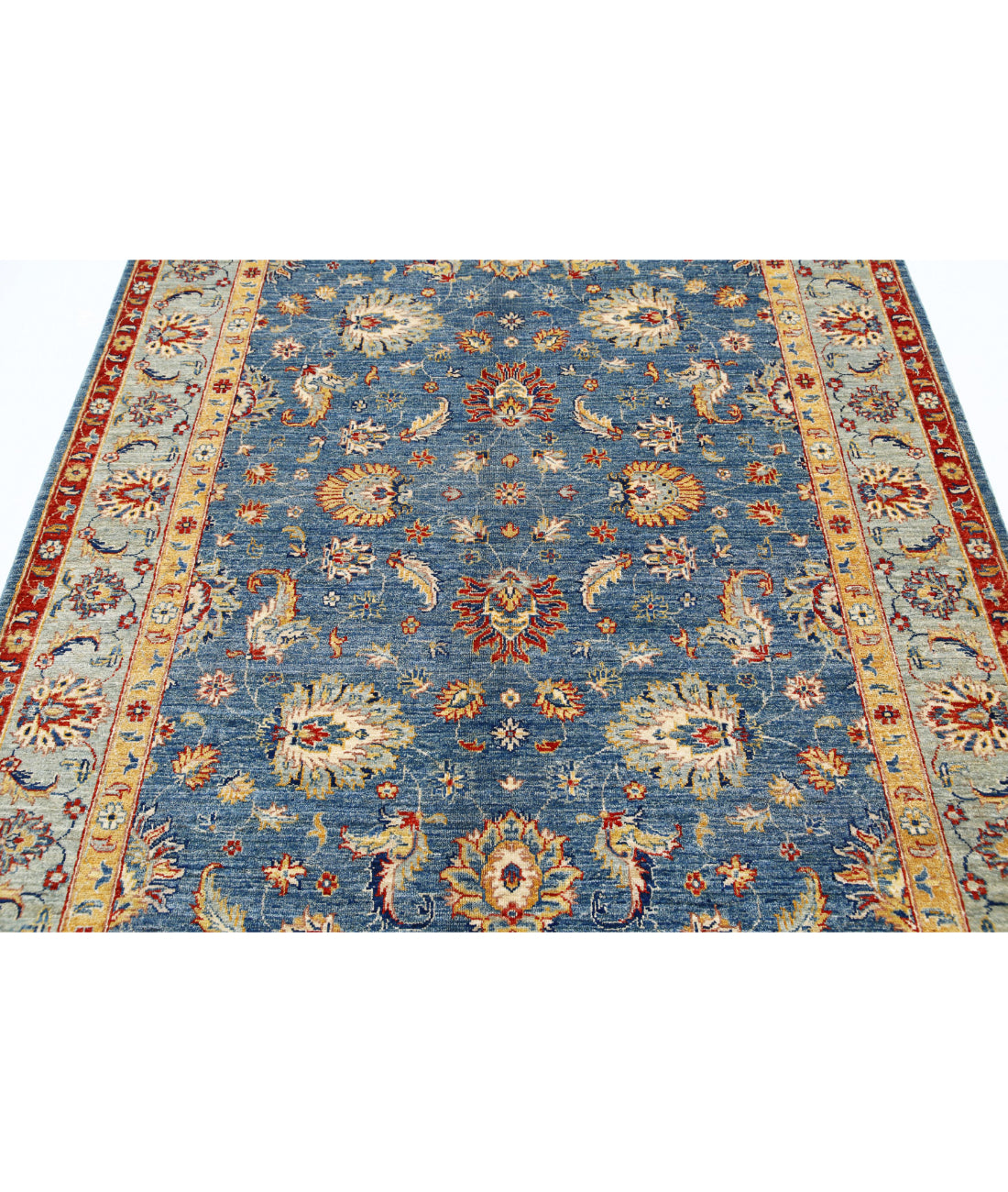 Ziegler 5'7'' X 8'2'' Hand-Knotted Wool Rug 5'7'' x 8'2'' (168 X 245) / Blue / Grey