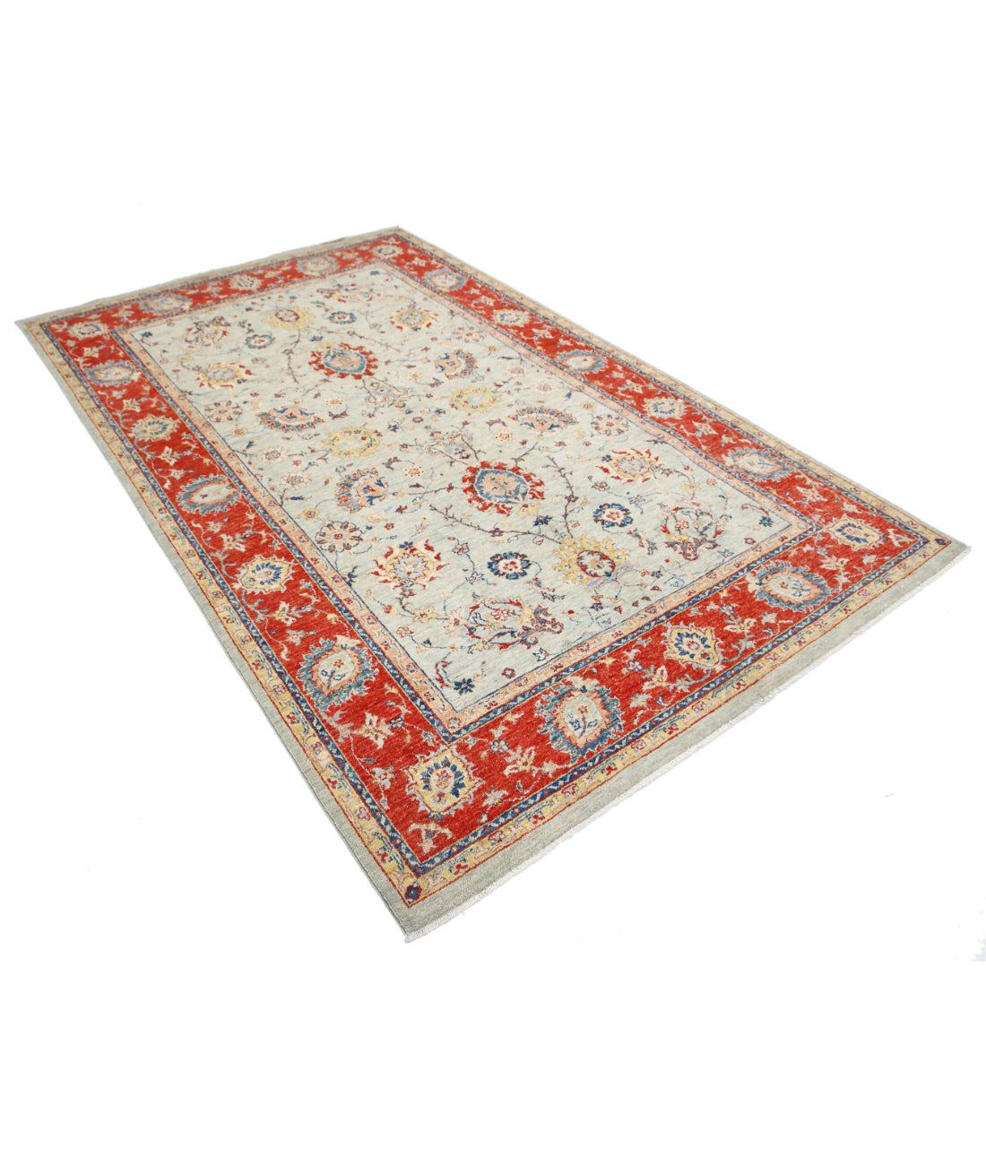 Ziegler 5'6'' X 8'8'' Hand-Knotted Wool Rug 5'6'' x 8'8'' (165 X 260) / Blue / Red