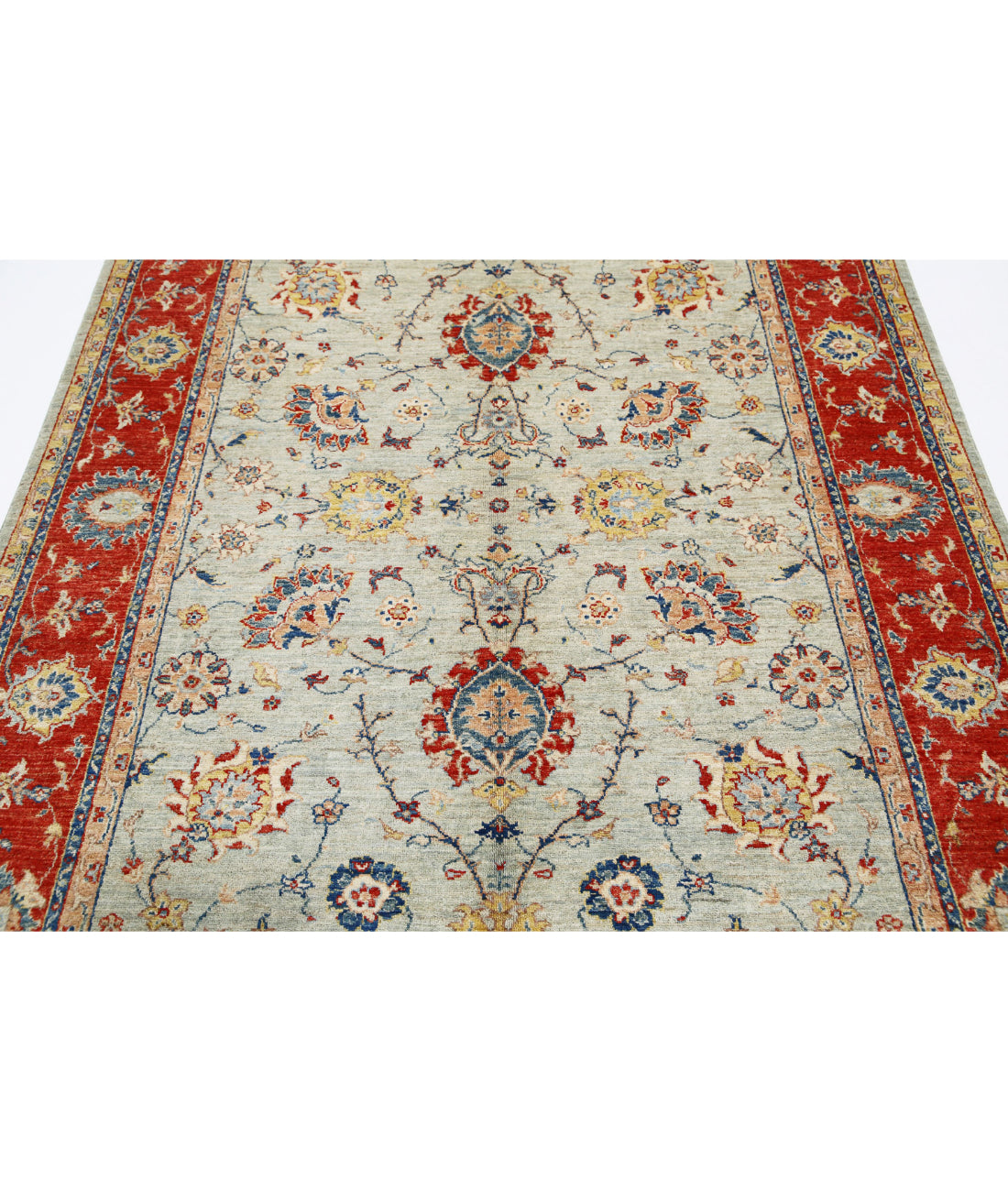 Ziegler 5'6'' X 8'8'' Hand-Knotted Wool Rug 5'6'' x 8'8'' (165 X 260) / Blue / Red