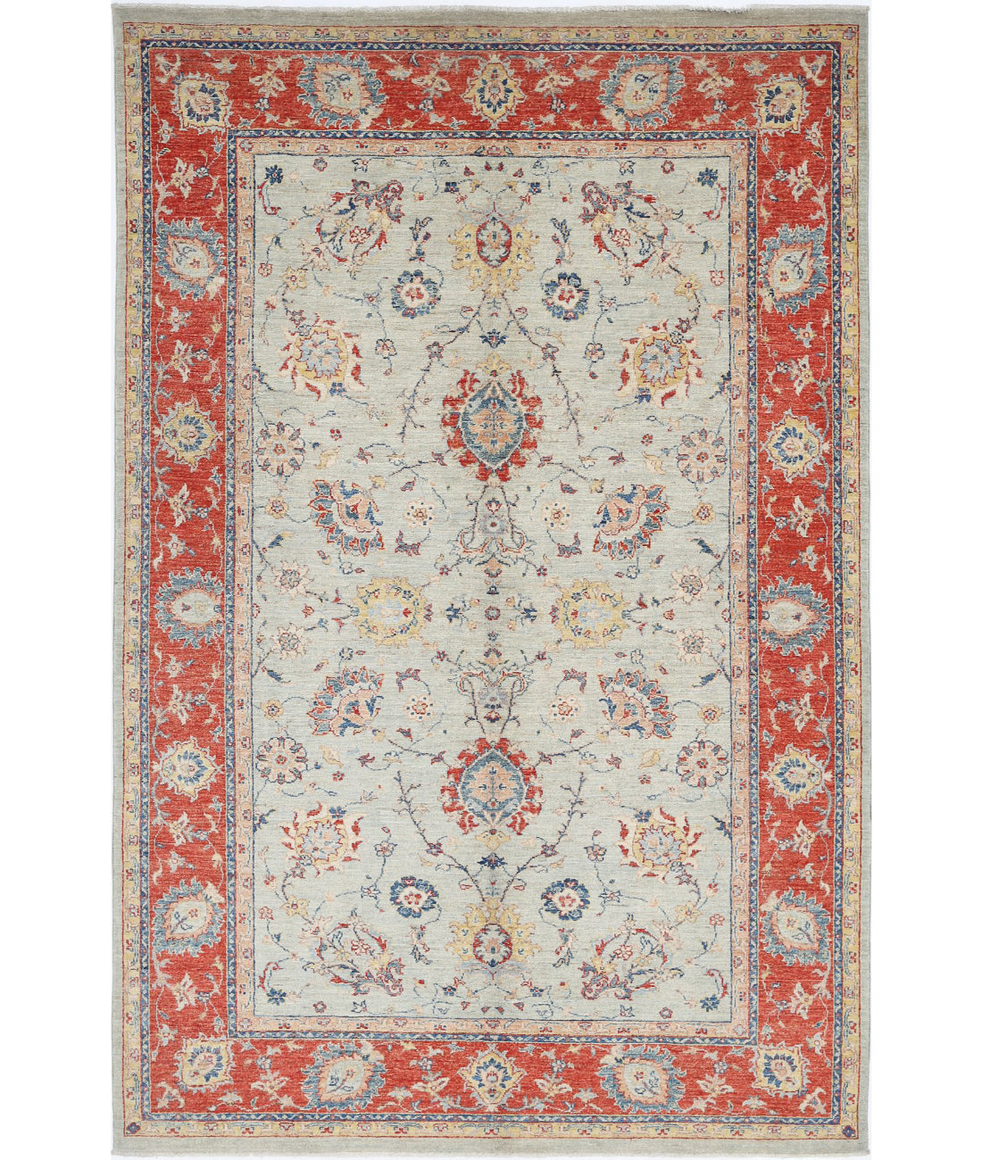 Ziegler 5'6'' X 8'8'' Hand-Knotted Wool Rug 5'6'' x 8'8'' (165 X 260) / Blue / Red