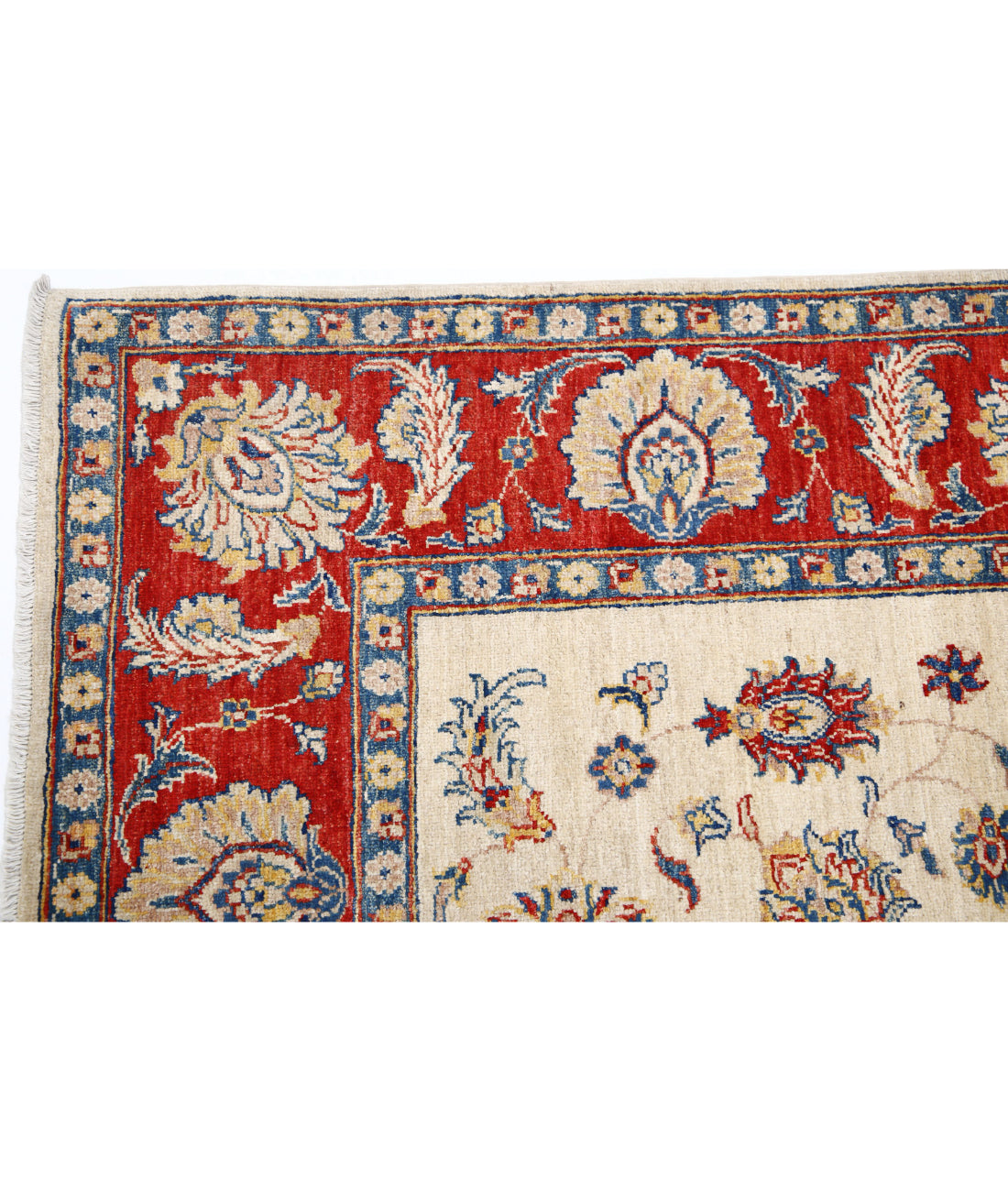 Ziegler 5'5'' X 7'11'' Hand-Knotted Wool Rug 5'5'' x 7'11'' (163 X 238) / Ivory / Red