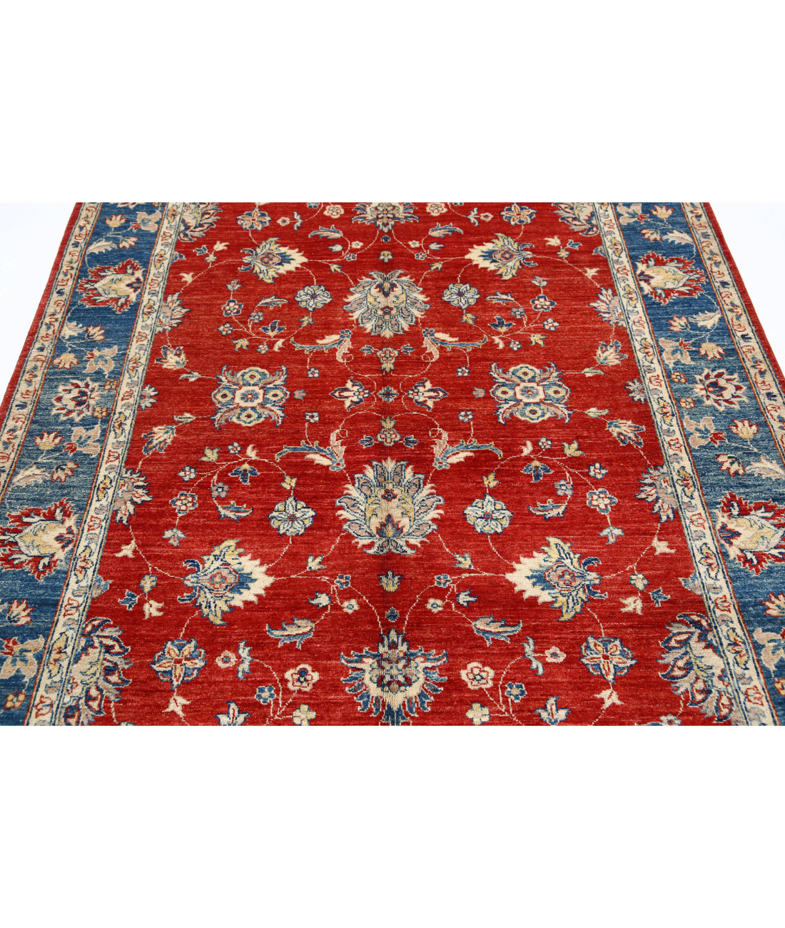 Ziegler 5'5'' X 7'10'' Hand-Knotted Wool Rug 5'5'' x 7'10'' (163 X 235) / Red / Blue