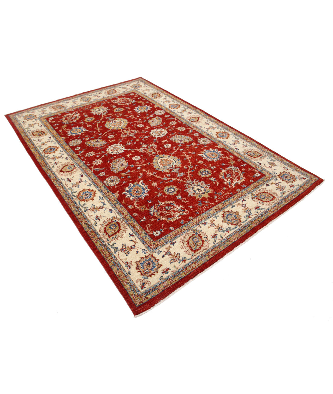 Ziegler 5'7'' X 8'0'' Hand-Knotted Wool Rug 5'7'' x 8'0'' (168 X 240) / Red / Ivory