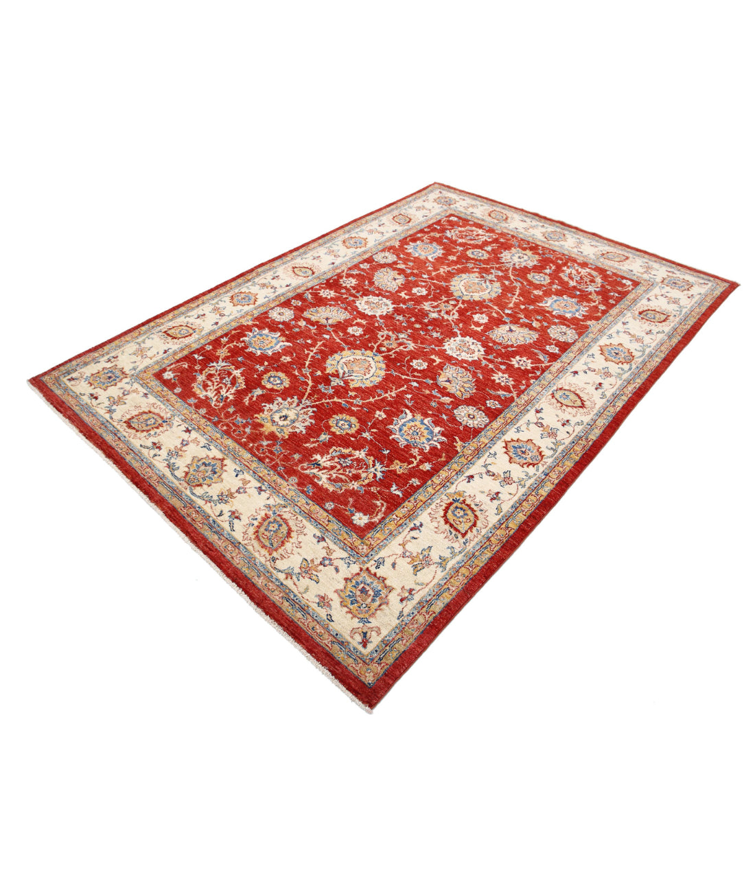 Ziegler 5'7'' X 8'0'' Hand-Knotted Wool Rug 5'7'' x 8'0'' (168 X 240) / Red / Ivory