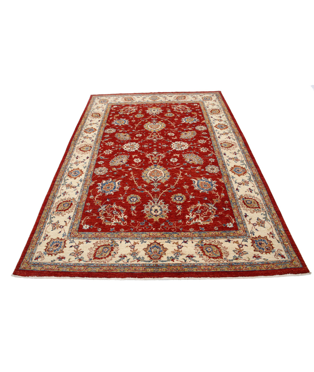 Ziegler 5'7'' X 8'0'' Hand-Knotted Wool Rug 5'7'' x 8'0'' (168 X 240) / Red / Ivory