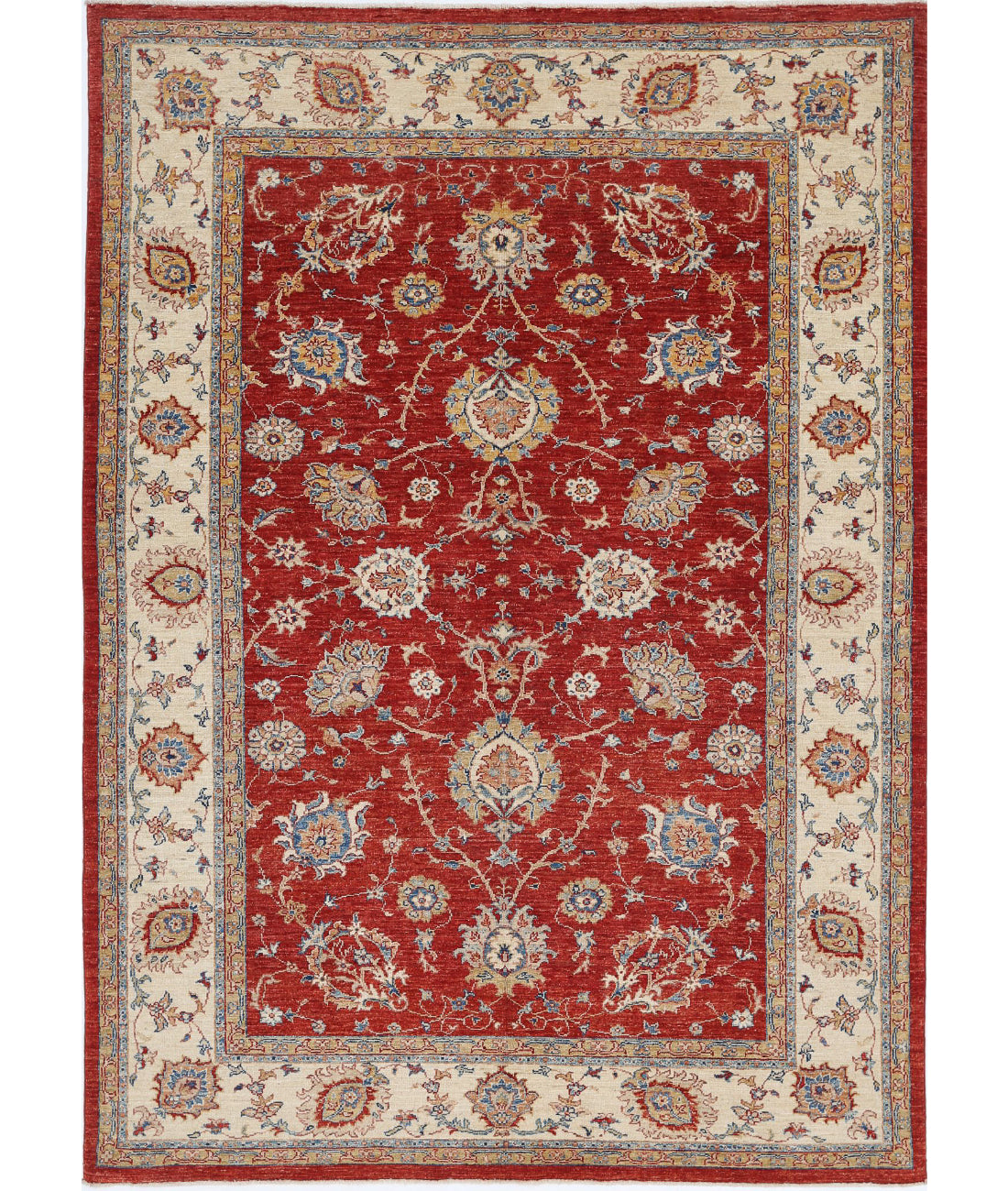 Ziegler 5'7'' X 8'0'' Hand-Knotted Wool Rug 5'7'' x 8'0'' (168 X 240) / Red / Ivory