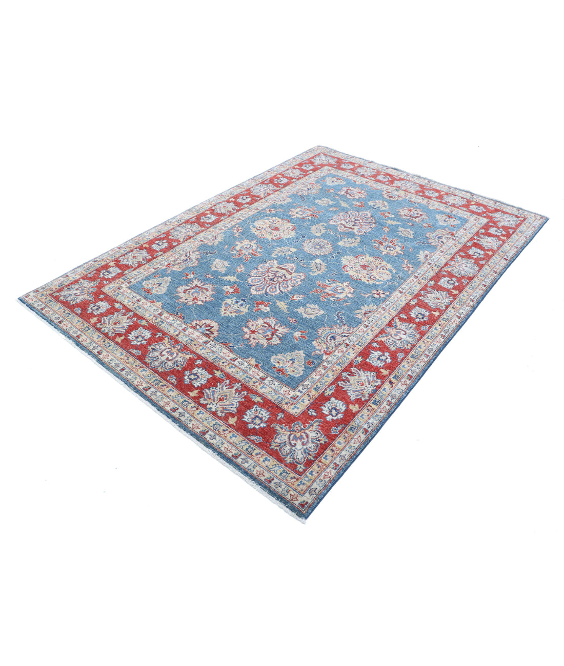 Ziegler 5'4'' X 7'9'' Hand-Knotted Wool Rug 5'4'' x 7'9'' (160 X 233) / Blue / Red