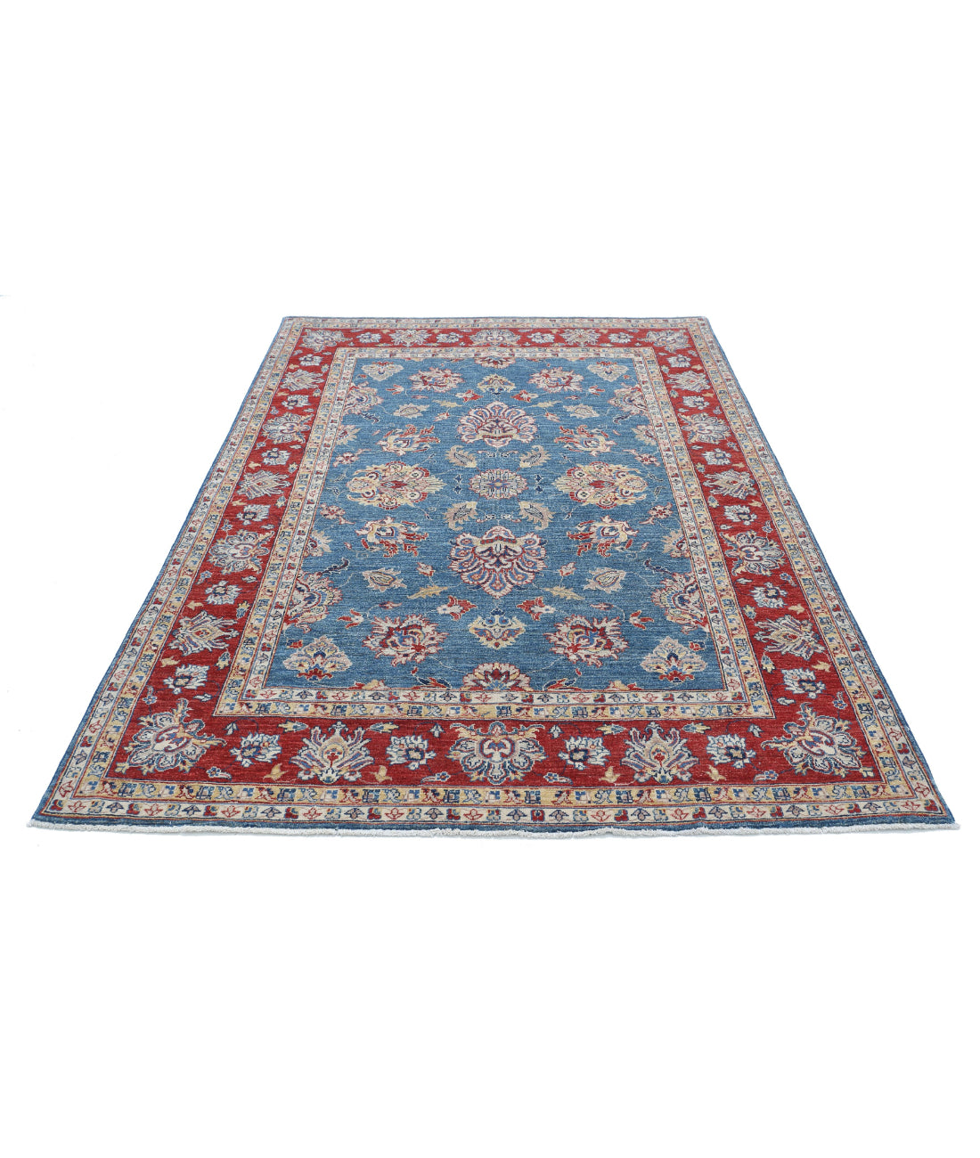 Ziegler 5'4'' X 7'9'' Hand-Knotted Wool Rug 5'4'' x 7'9'' (160 X 233) / Blue / Red