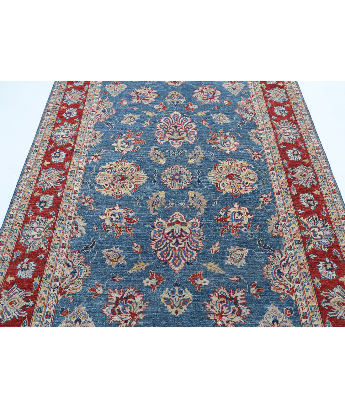 Ziegler 5'4'' X 7'9'' Hand-Knotted Wool Rug 5'4'' x 7'9'' (160 X 233) / Blue / Red