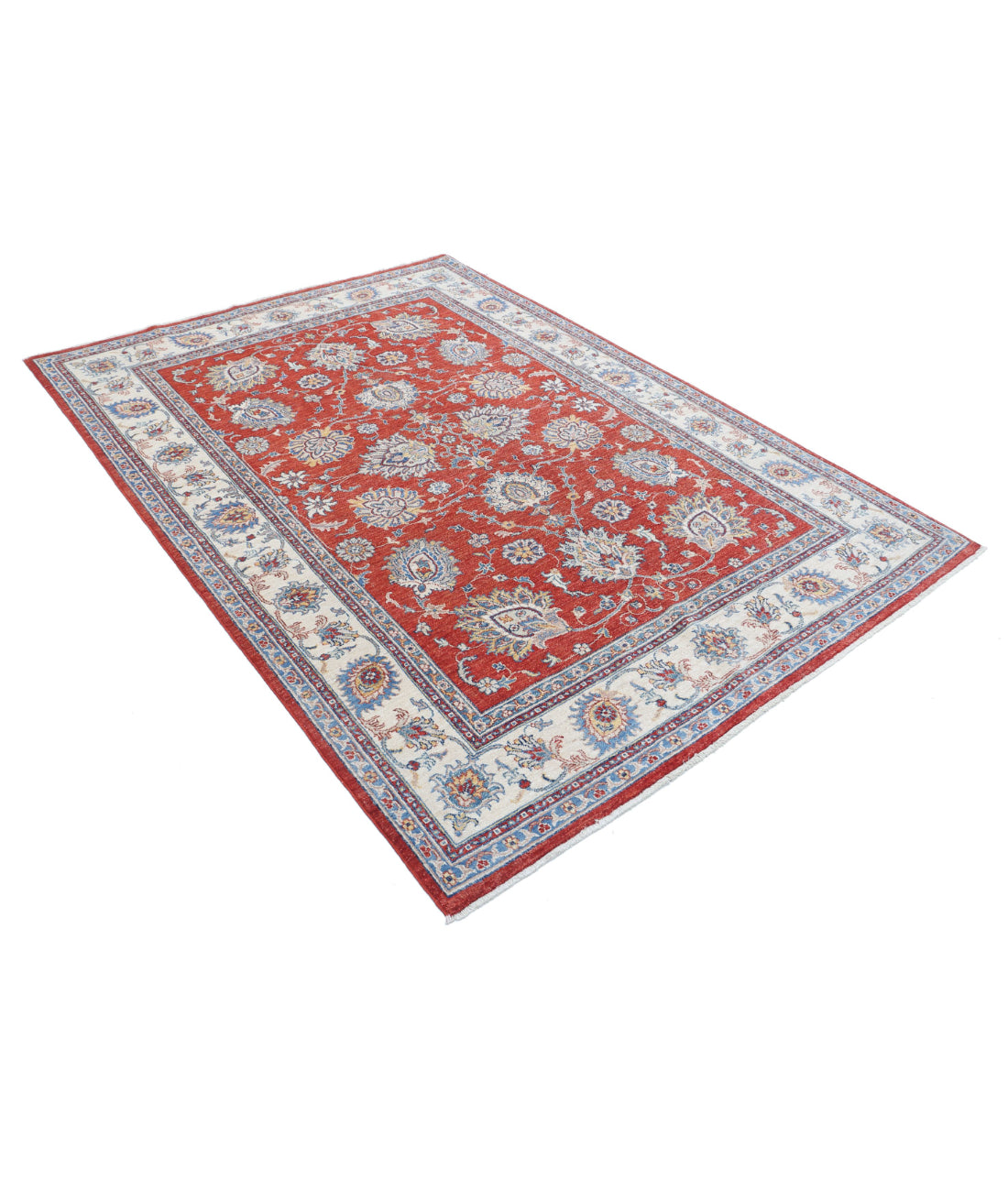 Ziegler 5'7'' X 7'9'' Hand-Knotted Wool Rug 5'7'' x 7'9'' (168 X 233) / Red / Ivory