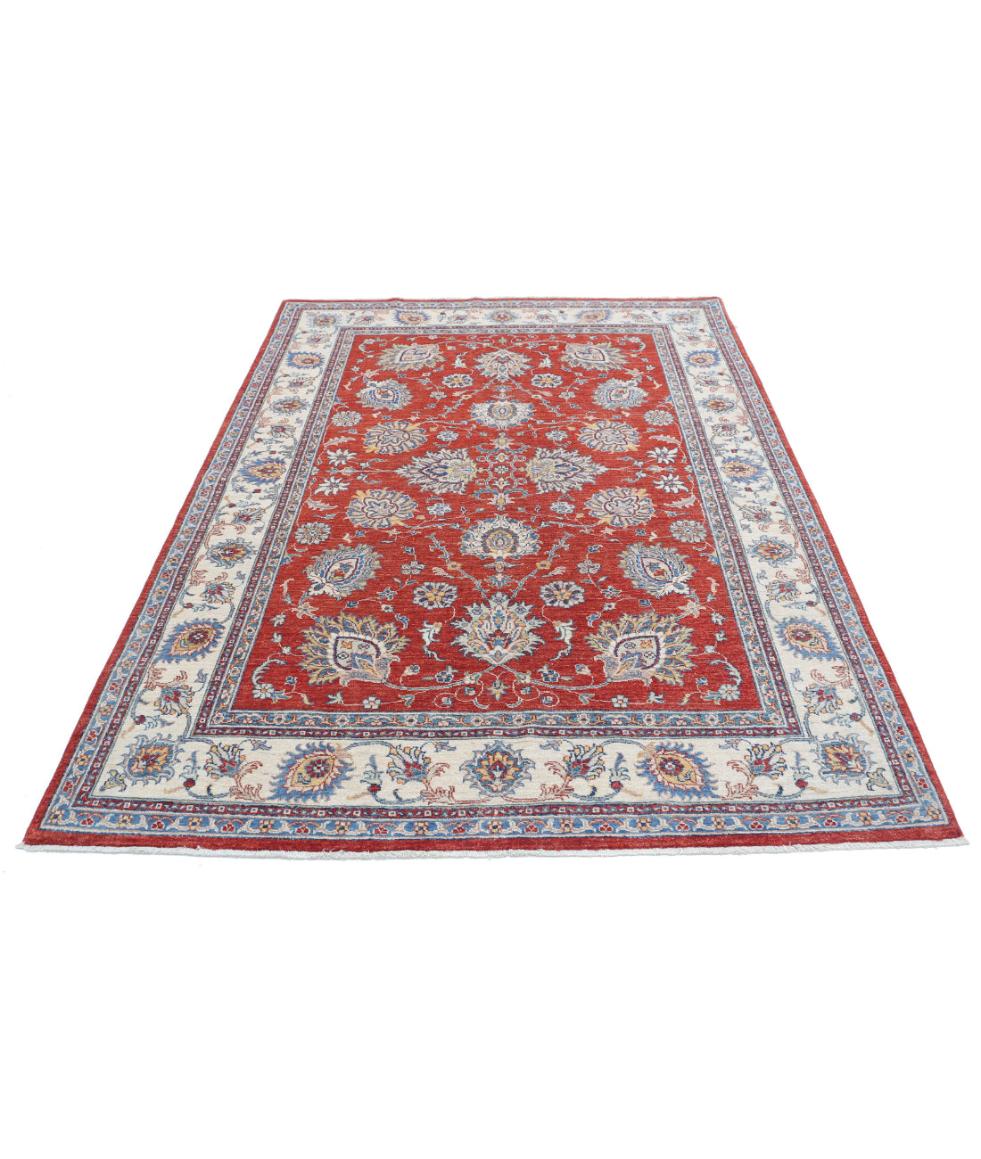 Ziegler 5'7'' X 7'9'' Hand-Knotted Wool Rug 5'7'' x 7'9'' (168 X 233) / Red / Ivory