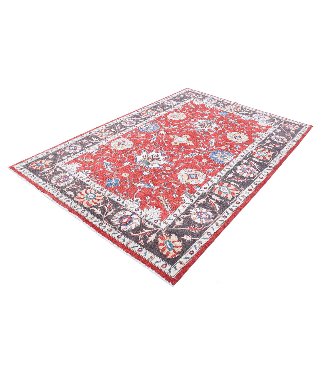 Ziegler 5'8'' X 8'6'' Hand-Knotted Wool Rug 5'8'' x 8'6'' (170 X 255) / Red / Brown