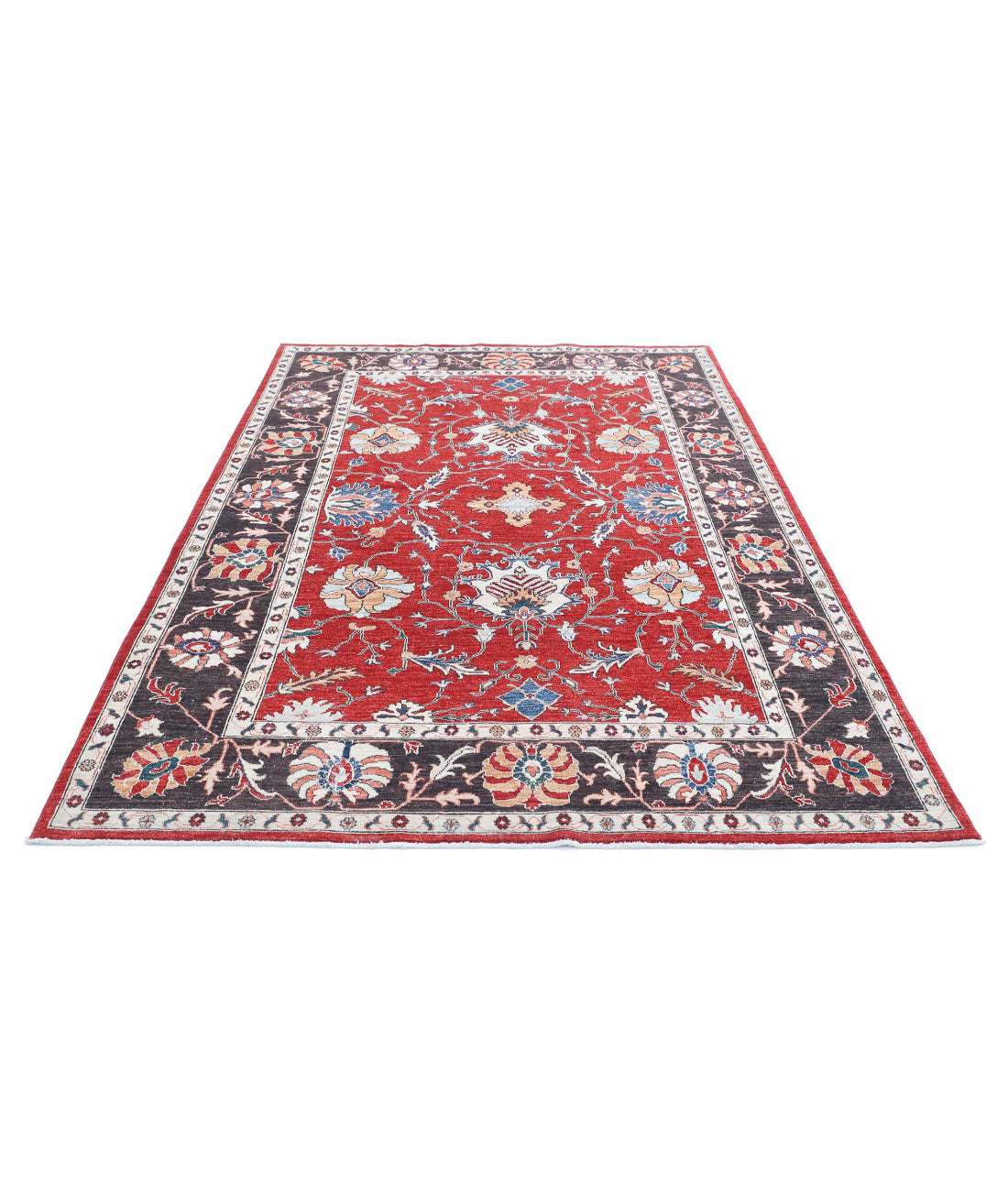 Ziegler 5'8'' X 8'6'' Hand-Knotted Wool Rug 5'8'' x 8'6'' (170 X 255) / Red / Brown