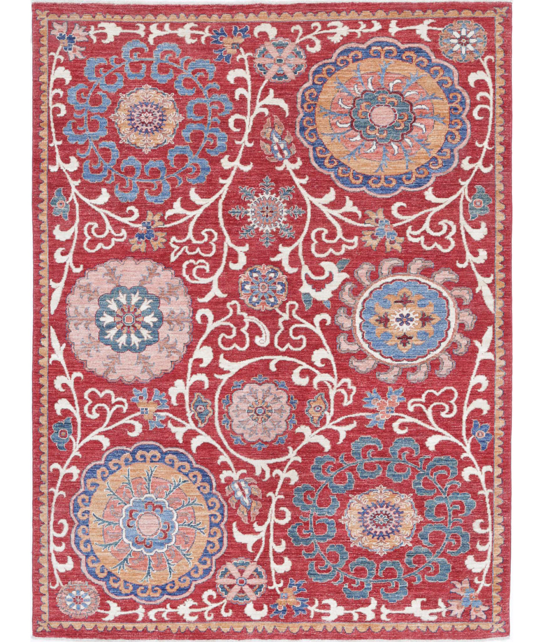 Ziegler 5'8'' X 7'6'' Hand-Knotted Wool Rug 5'8'' x 7'6'' (170 X 225) / Red / Red