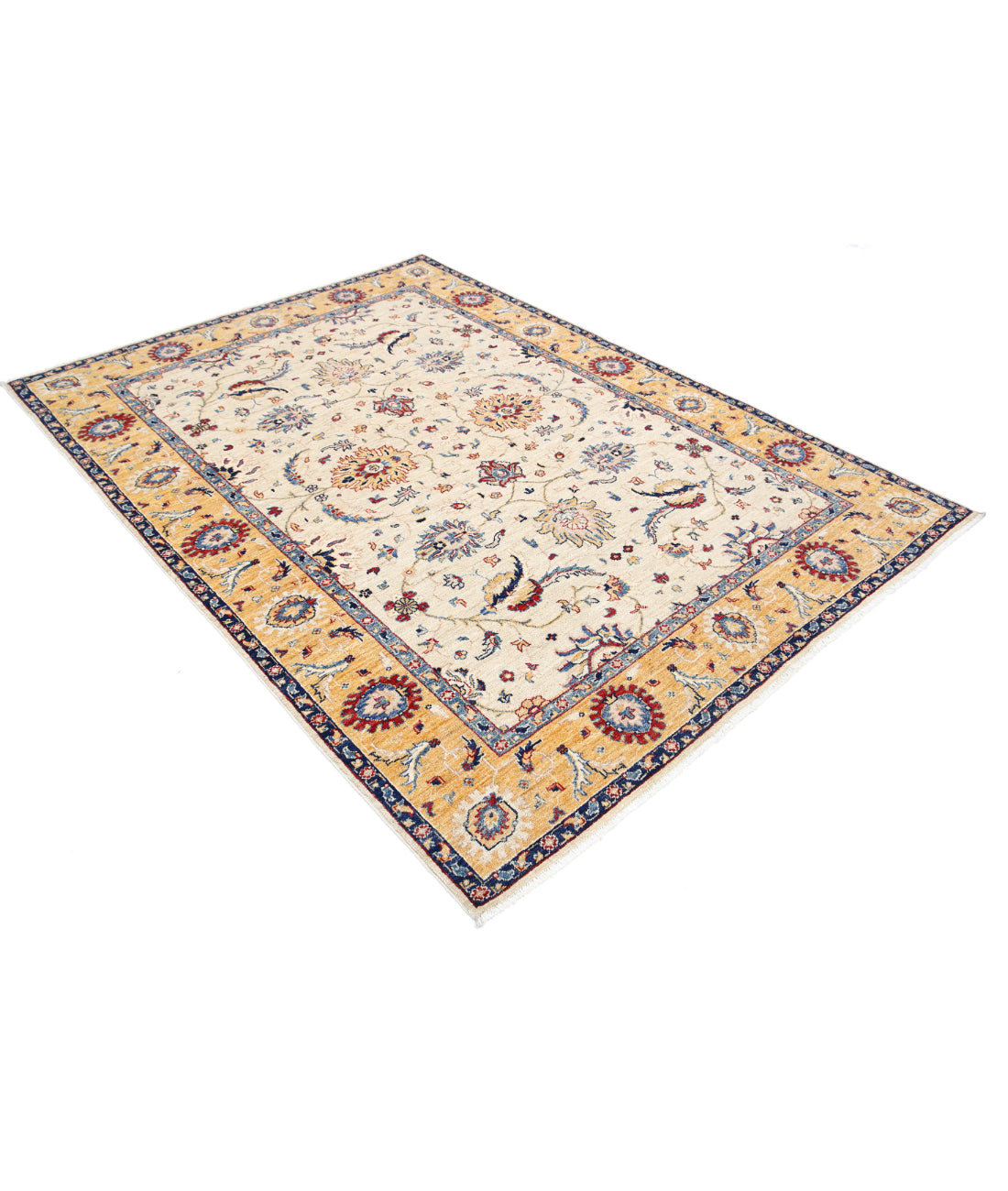 Ziegler 5'8'' X 7'10'' Hand-Knotted Wool Rug 5'8'' x 7'10'' (170 X 235) / Ivory / Gold