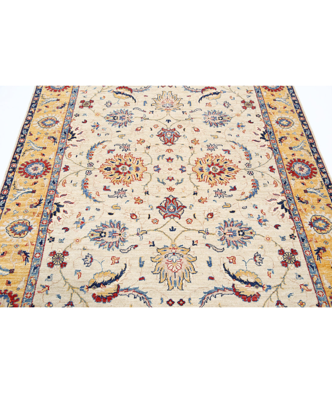 Ziegler 5'8'' X 7'10'' Hand-Knotted Wool Rug 5'8'' x 7'10'' (170 X 235) / Ivory / Gold