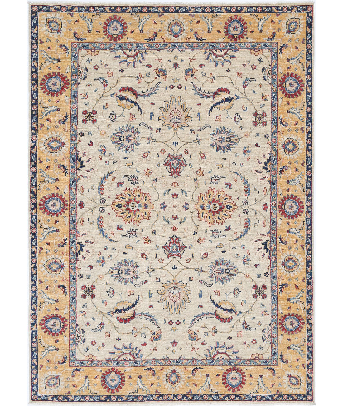 Ziegler 5'8'' X 7'10'' Hand-Knotted Wool Rug 5'8'' x 7'10'' (170 X 235) / Ivory / Gold