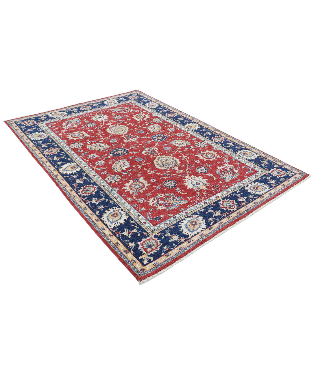 Ziegler 5'7'' X 7'9'' Hand-Knotted Wool Rug 5'7'' x 7'9'' (168 X 233) / Red / Blue