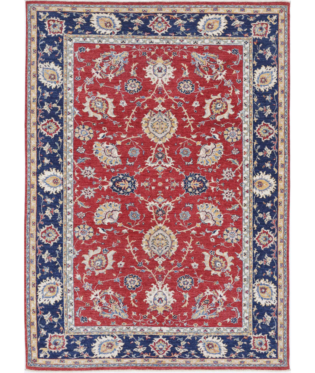 Ziegler 5'7'' X 7'9'' Hand-Knotted Wool Rug 5'7'' x 7'9'' (168 X 233) / Red / Blue