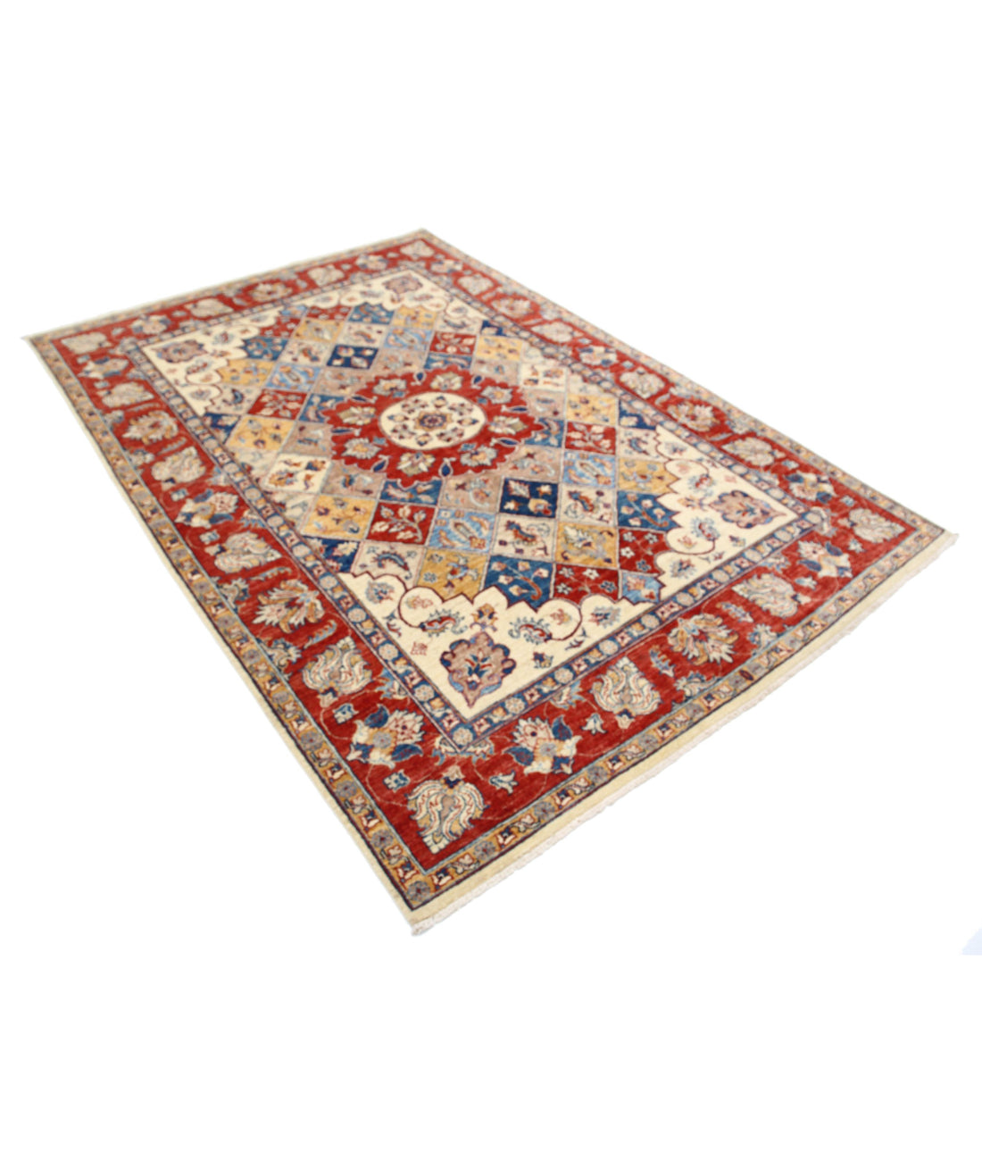 Ziegler 5'6'' X 7'10'' Hand-Knotted Wool Rug 5'6'' x 7'10'' (165 X 235) / Ivory / Red