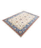 Ziegler 5'8'' X 7'9'' Hand-Knotted Wool Rug 5'8'' x 7'9'' (170 X 233) / Ivory / Blue