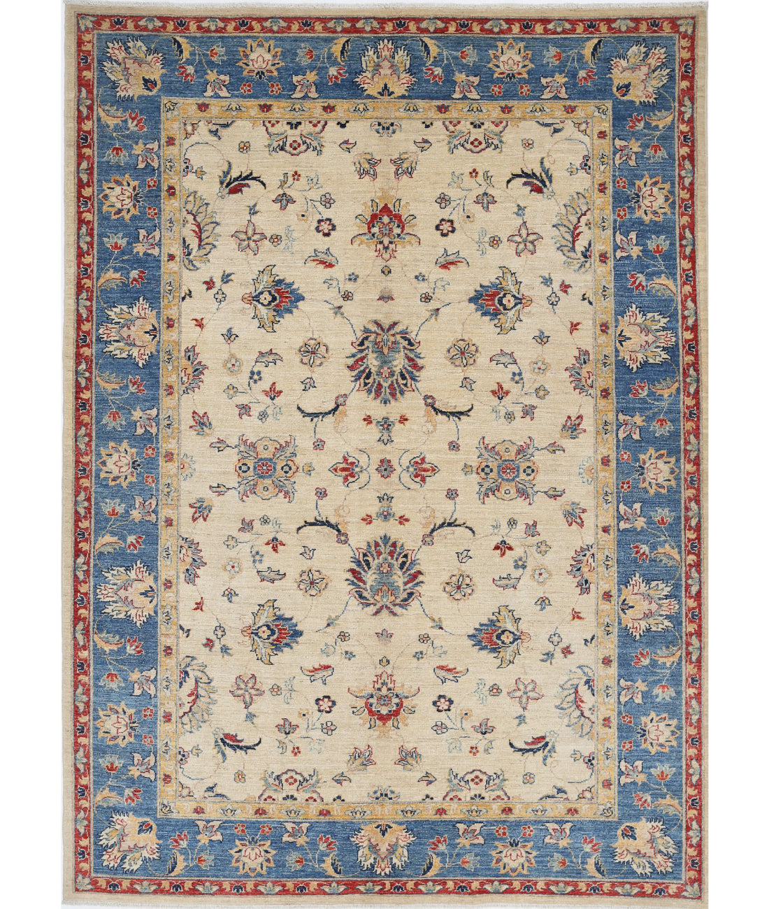 Ziegler 5'8'' X 7'9'' Hand-Knotted Wool Rug 5'8'' x 7'9'' (170 X 233) / Ivory / Blue