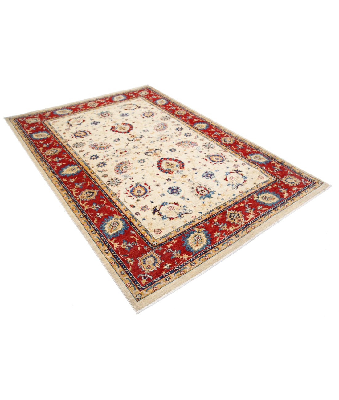 Ziegler 5'8'' X 8'0'' Hand-Knotted Wool Rug 5'8'' x 8'0'' (170 X 240) / Ivory / Red
